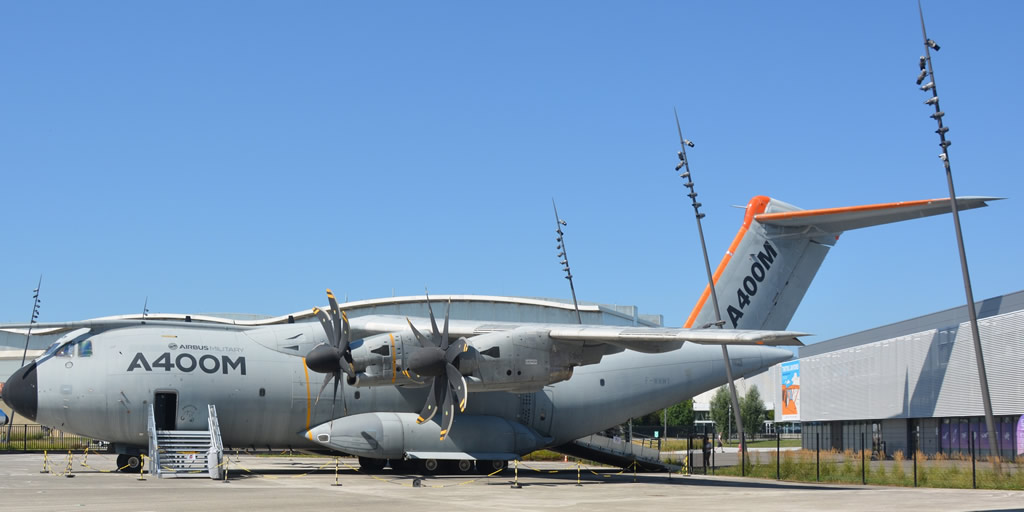 Airbus A400M Registration F-WWMT, on display at Aeroscopia Toulouse Blagnac
